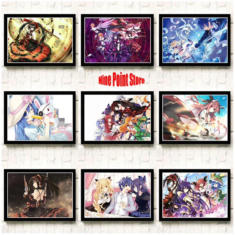 DATE A LIVE Cartoon Painting Kids Room quality Reying Home Decor Art living Coated paper posters | Дом и сад