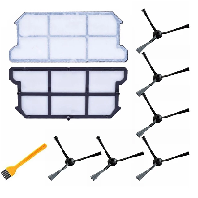 

2 Pcs Filter +6x Side Brush Kit For Chuwi Ilife V7 V7s V7s Pro Accessories Part