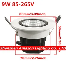 Супер яркий 9 Вт вел Подпушка свет встраиваемые потолочный светильник 85-265 В теплый белый/холодный белый 6 шт./лот