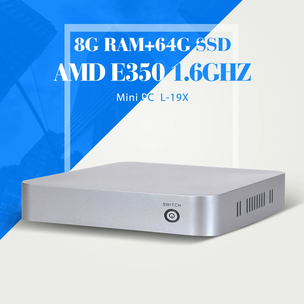 Mini pc linux computer XCY L-19X E350 8G RAM+64G SSD+WIFI Mini pc with Dual core 1.6Ghz processor Mini pc