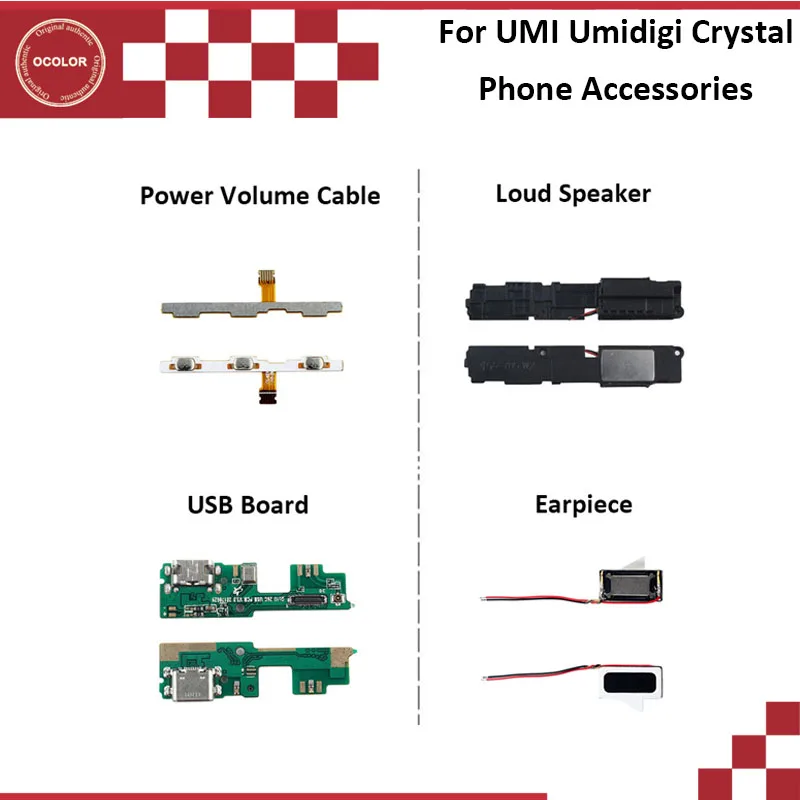 

ocolor For UMI Umidigi Crystal USB Plug Charge Board Power Volume Cable Loud Speaker Earpiece Repair Parts For UMI Crystal