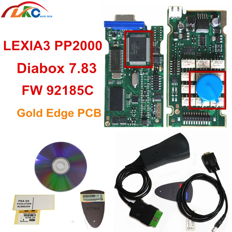 

2019 Lexia3 / PP2000 gold PCB Board Lexia3 with Diagbox V7.83 Lexia 3 Firmware 921815C Diagnostic Tool