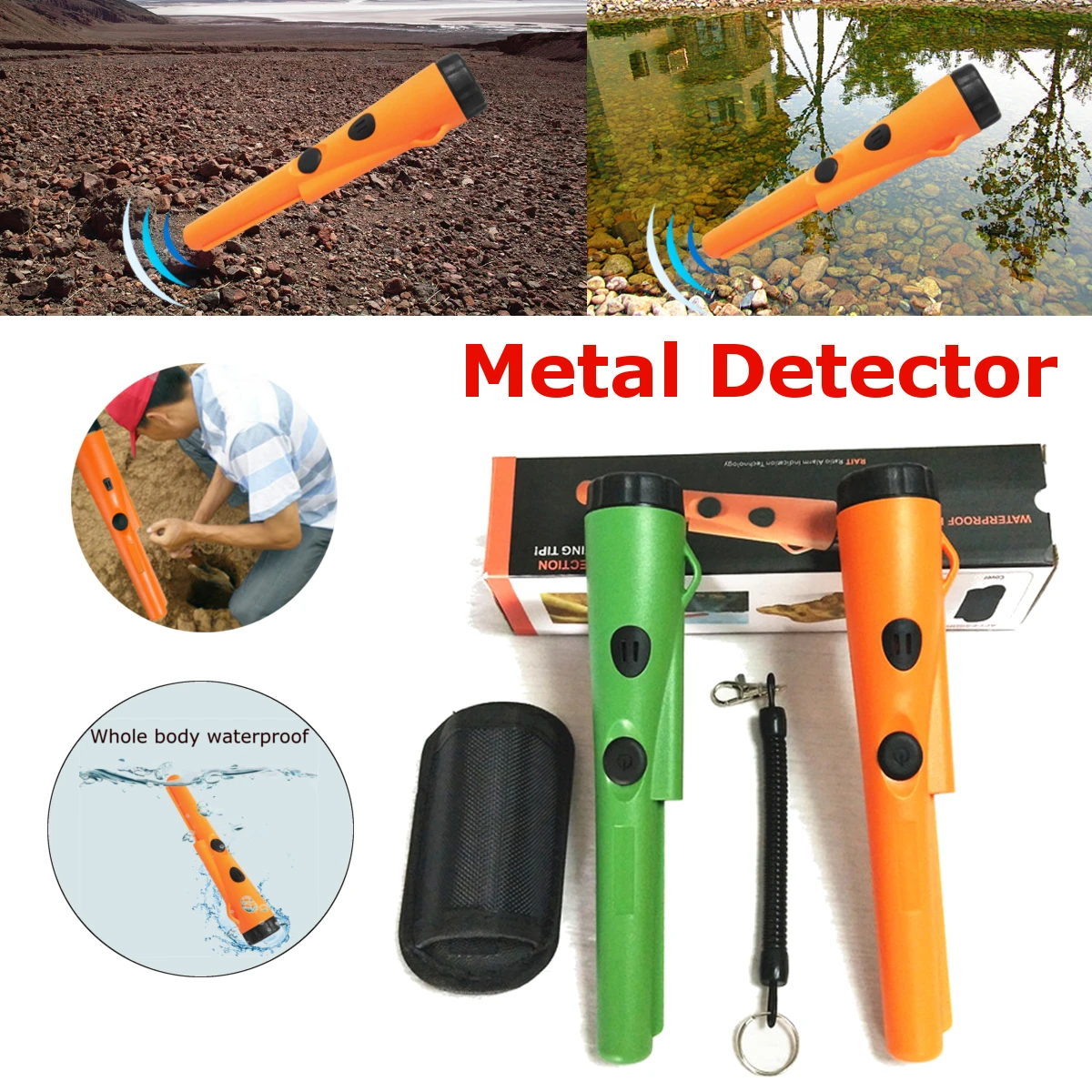 

Professional Automatic Waterproof LED Pointer Pinpointer Probe Metal Detector Tester Gold Detector Pinpointer Detector Tool Kits