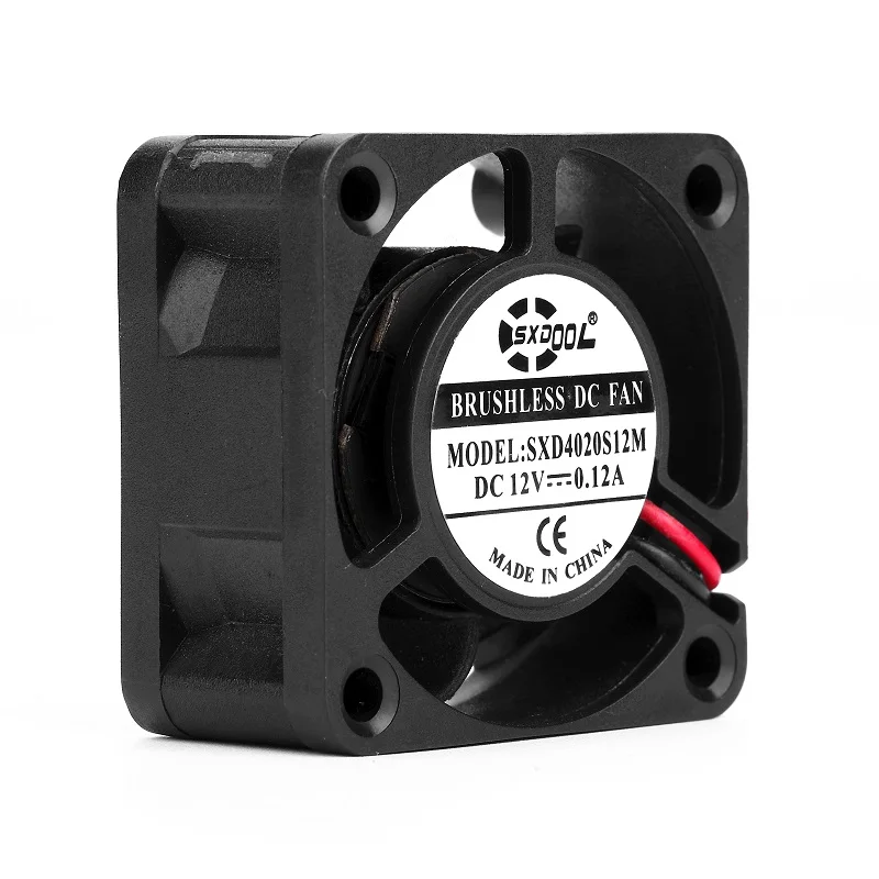 

SXDOOL SXD4020S12M 4020 40mm fan 12V 0.12A 2-Pin 5 Blade Cooler Brushless Mini Cooling Fan 4020