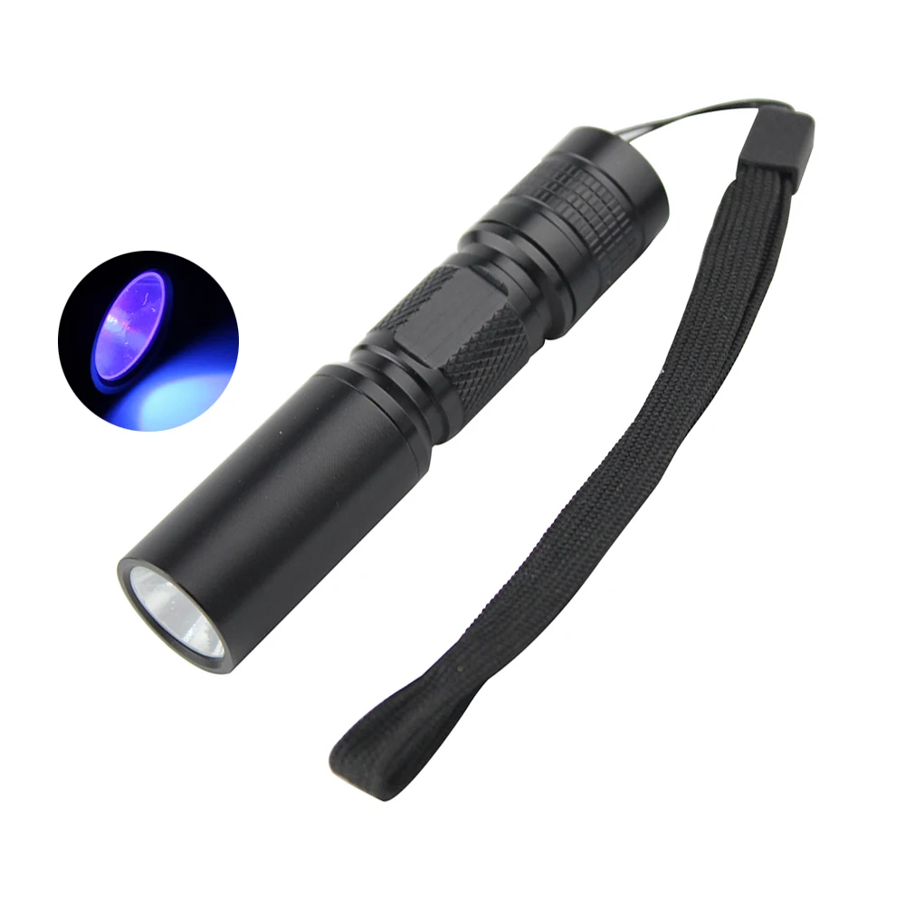 

BORUiT UV 365nm 3W LED Flashlight Ultra Violet Light Torch Purple Light Fluorescent Agent Detection by AA Battery