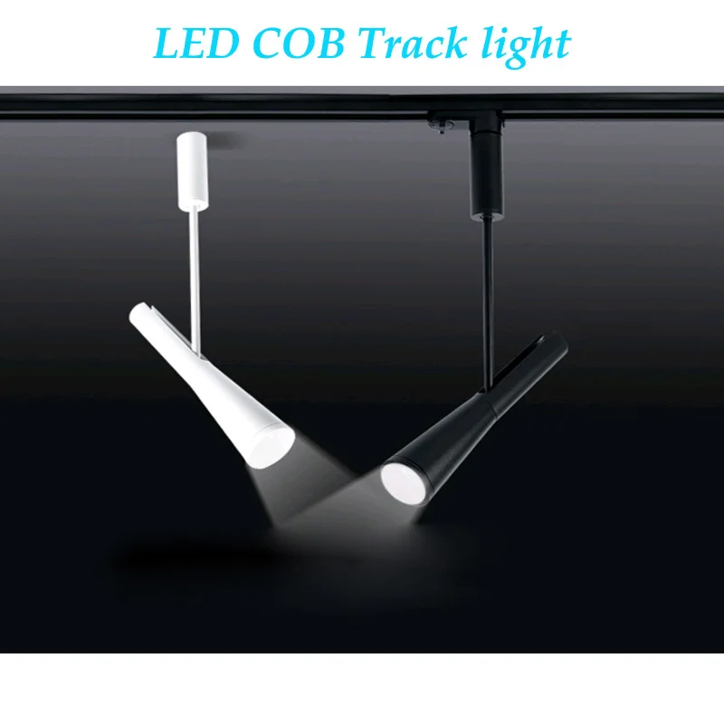 Cob-светодиоды с регулируемой яркостью трек свет 7 Вт 12 Вт рельсовый настенный светильник потолочный настенный светильник для одежды Прожекторы для торговых помещений AC85-265V