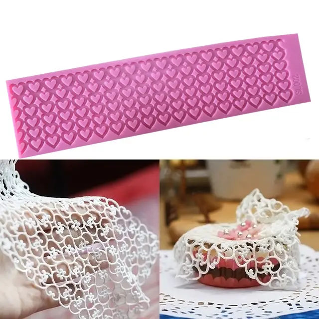 Online Shop Border Decoration Lace Mold Sugar Heart Silicone Lace