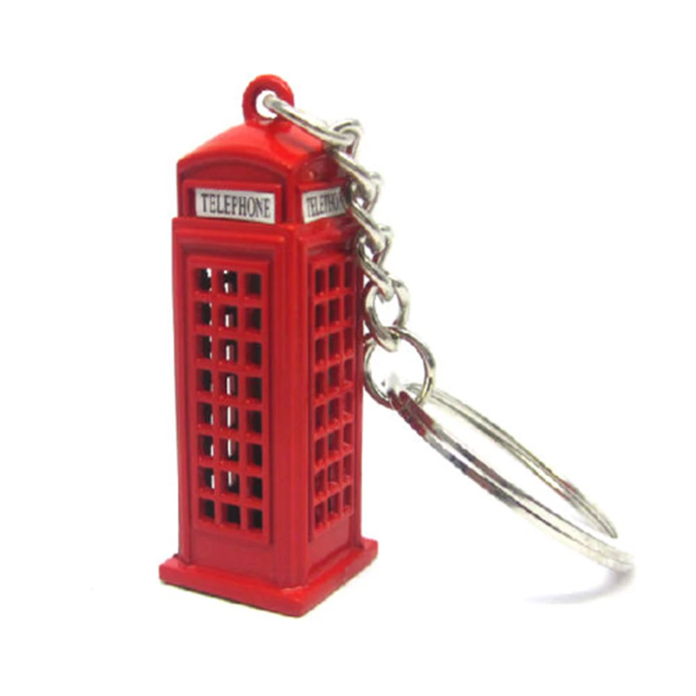 1x Popular London Telephone Box Key Holder Keychain British Red Telephone Booth Key Wallet Tool 