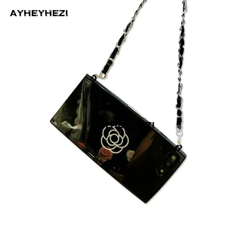 Goede 50 stks partij Groothandel Bloemen crossbody mobiele telefoon case cover met lange keten ketting voor iphone X 8 7 6 s 6 case insta goede