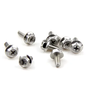 

8pcs M4 M5 M6 Hex Cross Flange Hexagon Screw A2 304 Stainless Steel Hexagon Cross Phillips Flange Head Hex Bolts 304