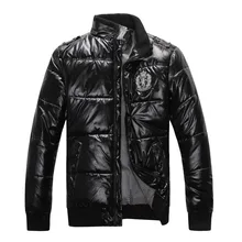 Новое Прибытие Зимняя Куртка Мужчины Толстые Теплые Парки Хлопка-Ватник Parka Мужчины Вскользь Тонкой Твердые Пальто Черное Пальто верхняя одежда