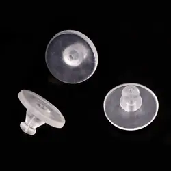 20 шт. прозрачный Фрисби серьги силикона в виде пули резиновые фиксаторы для серег резиновые ухо закупоривающий стопор DIY стержень уха