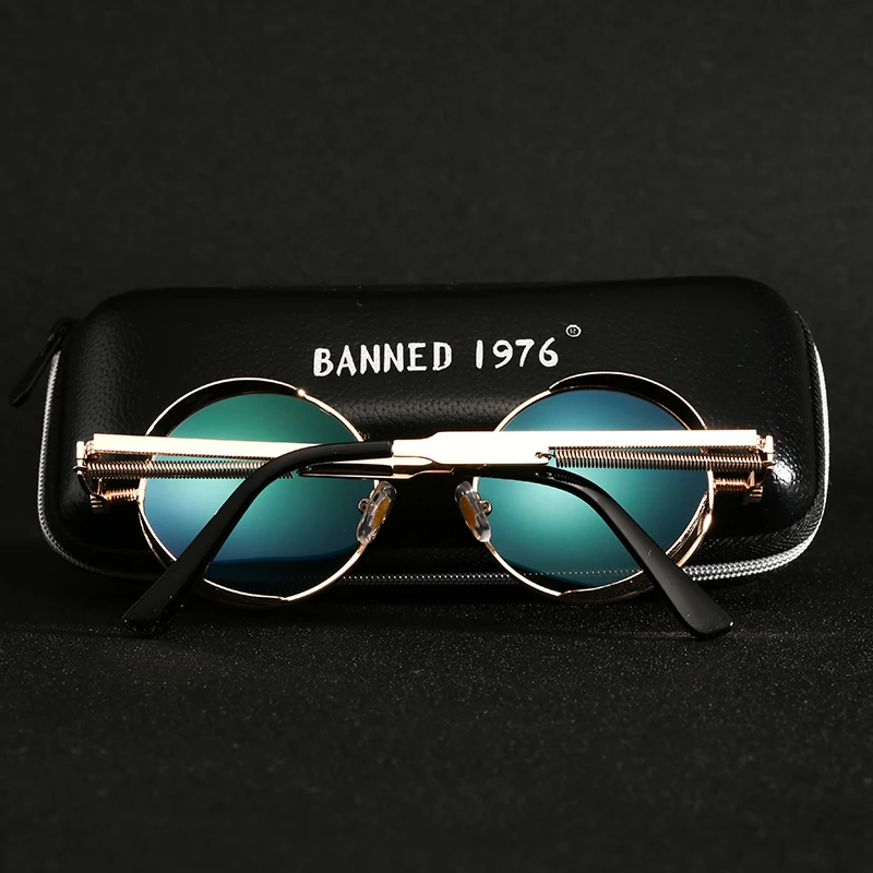 Polarized Sunglasses Steampunk Sunglasses Retro Round Metal HD Polarized Punk Steampunk Sunglasses For Women Men Vintage Sun Glasses Oculos De Sol Meminino Masculino