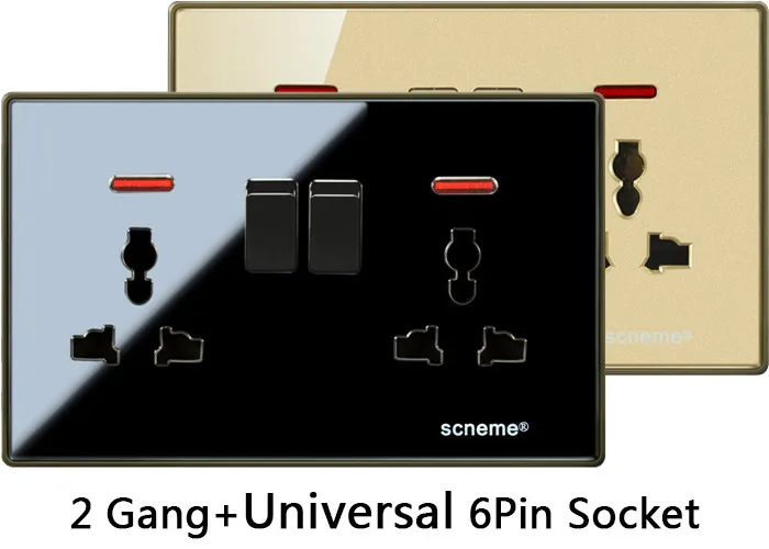 2Gang+Universal 6Pin socket