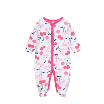 

Newborn Baby Clothes Girl Romper Jumpsuits Cotton long sleeve cute Cartoon Cherry print toddler Romper