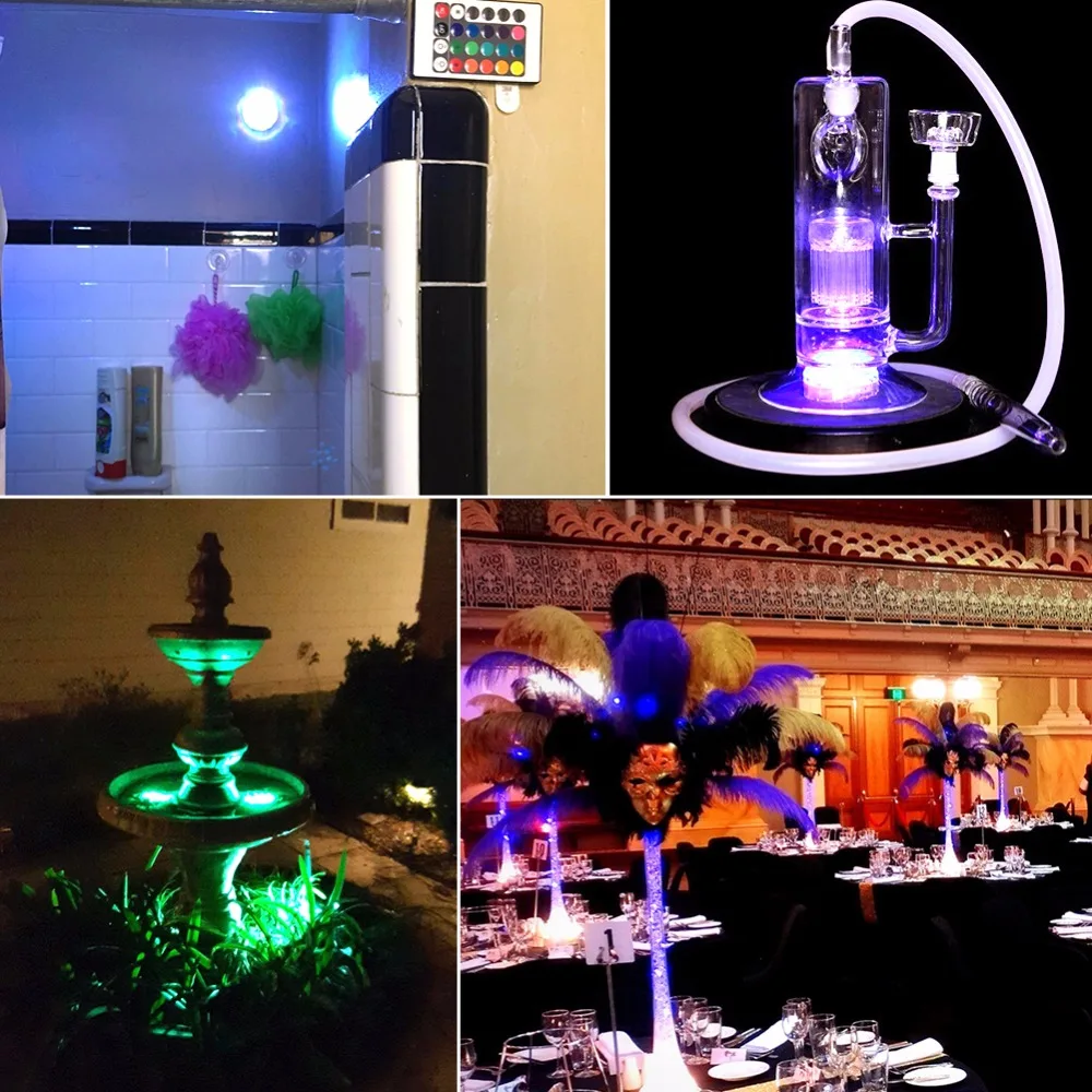 Foxanon 10Leds RGB Led Underwater Light Submersible Lamp IP68