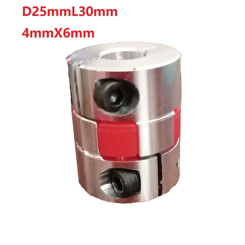 

1pcs 4x6 D25L30 Aluminium Shaft Plum blossom Coupling Motor Connector Flexible shaft Coupling