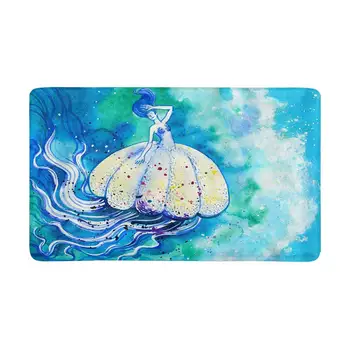 

Jelly Fish Sea Life White Medusa Doormat Anti-Slip Entrance Mat Floor Rug Indoor Door Mats Home Decor, Rubber Backing X-Large