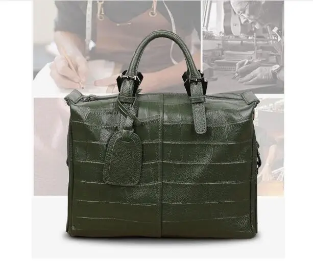 

2019 new crocodile design women's first layer cowhide leather shoulder bag one shoulder cross bag Korean style lady's handbag