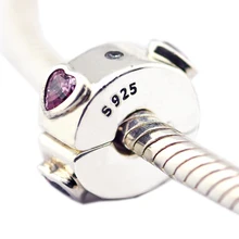 Подходит для Пандора шармы браслеты взрыв любви клип бусины с розовым и чистым CZ стерлингового серебра 925-ювелирные изделия