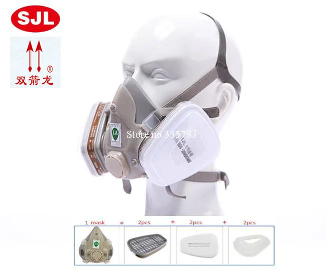 

filter mask Formaldehyde Pesticide Double Tank Gas Spray Paint Chemical Dust Silicone Protective Respirators Respirator Gas Mask