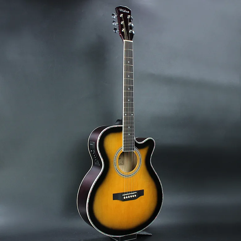 

Guitar Acoustic Electric Steel-String Flattop Balladry Folk Pop 40 Inch Guitarra 6 String Yellow Light Cutaway Electro