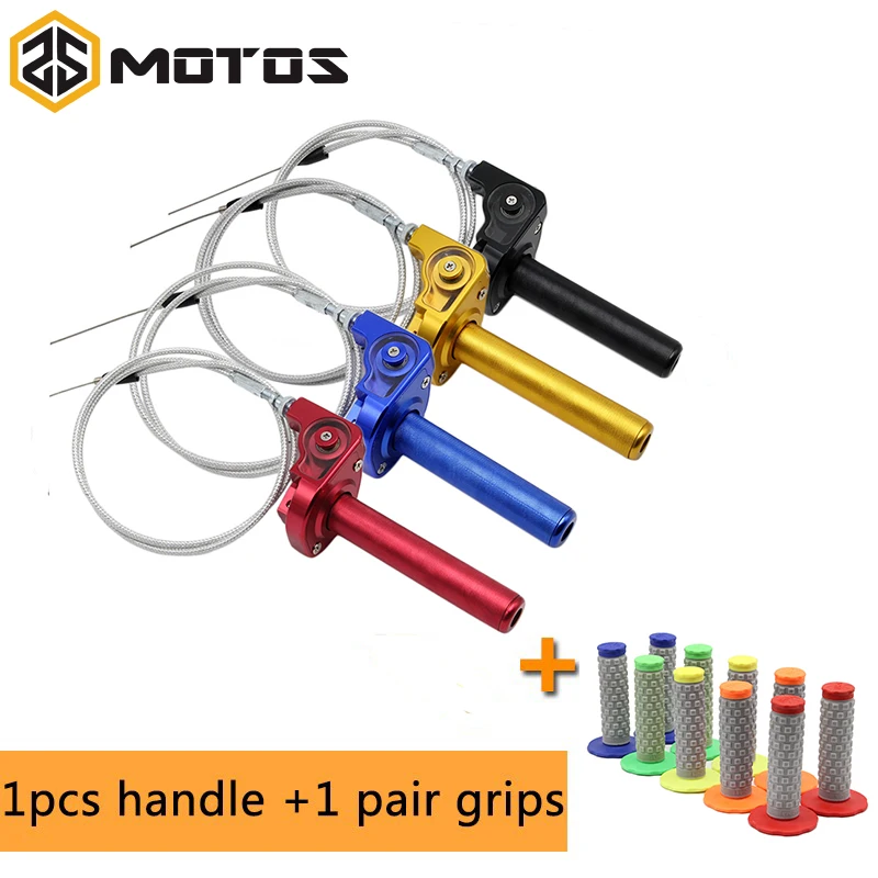 Zs Motos Cnc Aluminum Throttle Grip Quick Twister + Throttle Cable