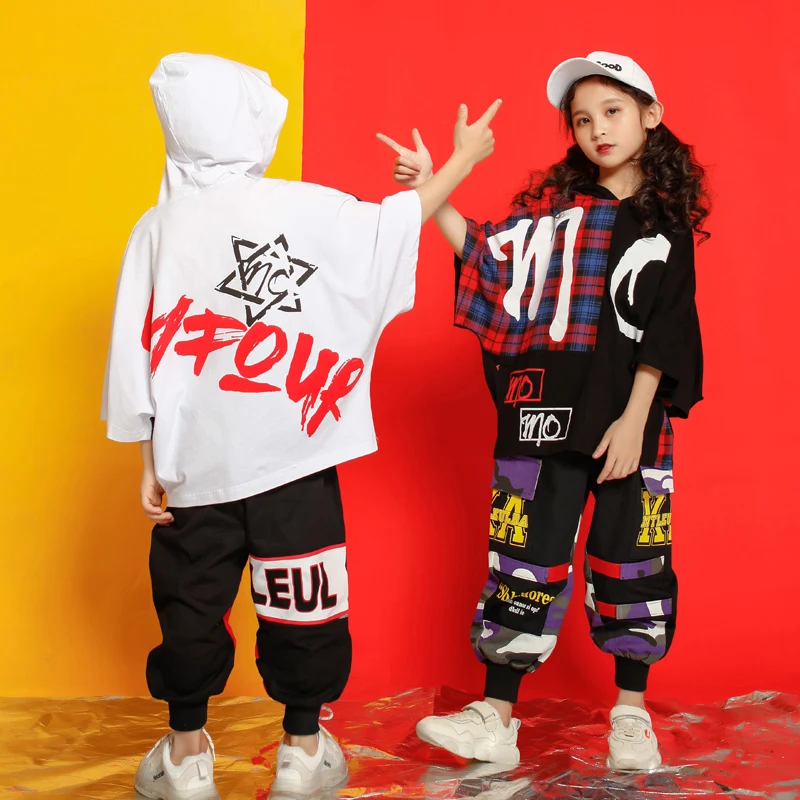 Girls Boys Outwear Tshirt Hoodie Jogger Pants T Shirt Hip Hop Clothing Jazz Dance Costumes Kids Concert Ballroom Dancing Clothes