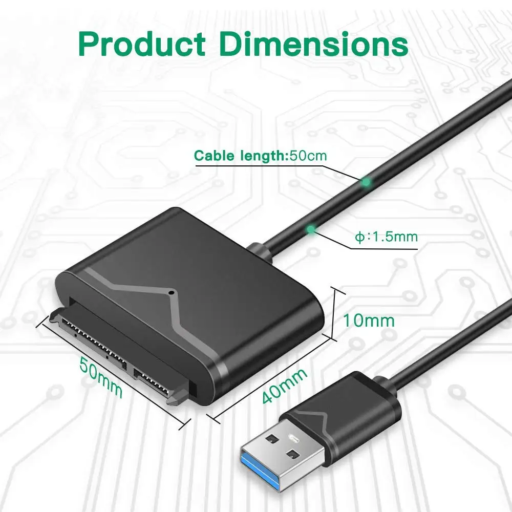 USB 3,0 для SATA III Кабель-адаптер конвертер для 2,5 3,5 дюймов SATA жесткий диск HDD SSD Поддержка UASP с 12 В 2A адаптер питания