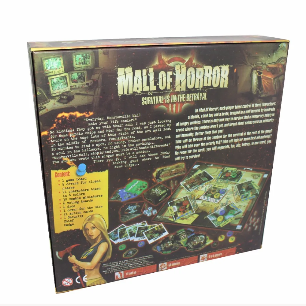 Настольная игра Mall of Horror для 3 6 игроков выживания зомби|mall horror|board gamegames board games |