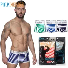Pink Heroes 3 шт Мужское сексуальное хлопковое нижнее белье мужские шорты-боксеры мягкие nderpant дропшиппинг act30