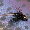 Bimoo 10PCS #12 Brass Golden head Trout Grayling Fishing Flies Wet Fly Bead Head Crazy Black Psycho Prince Nymph ► Photo 3/3