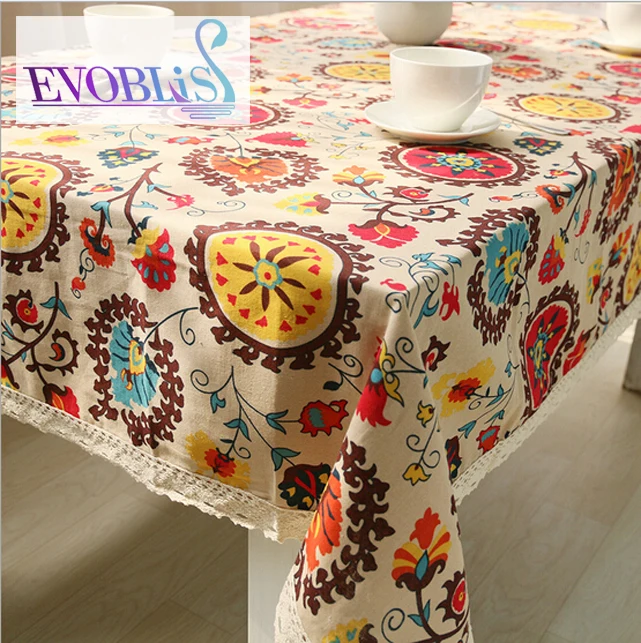 

Bohemian national style cotton tablecloths for dining table lace tablecloth table cloth rectangular table cover tafelkleed