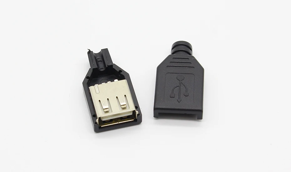5/20/30Set Type A Female USB 4 Pin Plug Socket Connector With Black