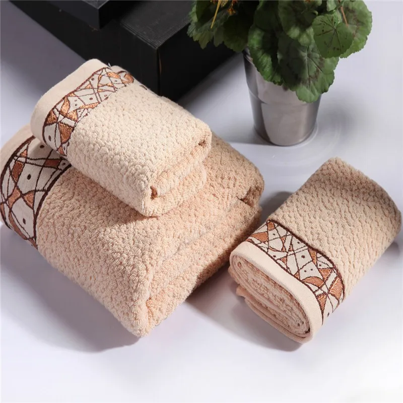 3 шт. силид цвет Роскошное хлопковое полотенце набор полотенце для лица банные полотенца для взрослых хорошо впитывающий toallas Toalha de banho