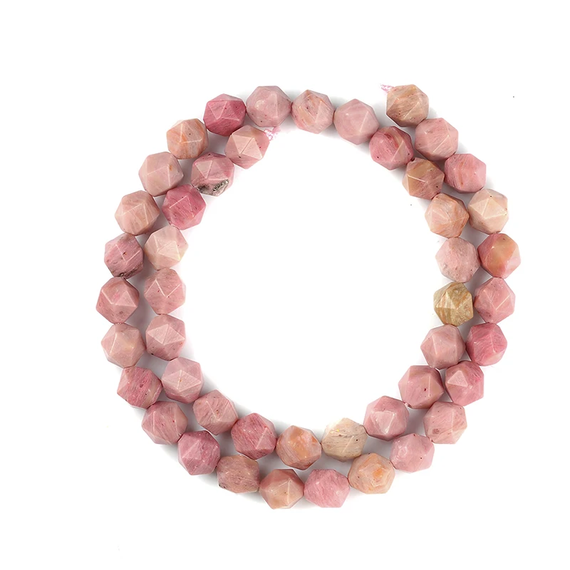 RUI LONG 6/8/10/12mm AAA Grade Faceted Red Rhodonite Natural Stone Beads DIY Loose Strand Beads Jewelry Making Bracelet