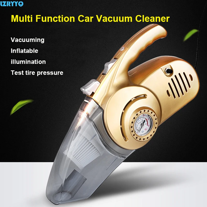 

4 in 1 Portable Car Vacuum Cleaner 12V 120W Wet and Dry Dual Use Aspirador Pressure Pneumatic Lighting Tire inflatable Pump