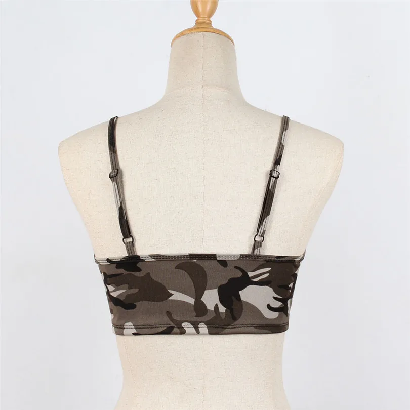   Summer Women Sexy Casual Camouflage Sleeveless Tank Top Bustier Bra Vest Crop Sport Top Blouse T Shirt New Arrival #4F01 (6)