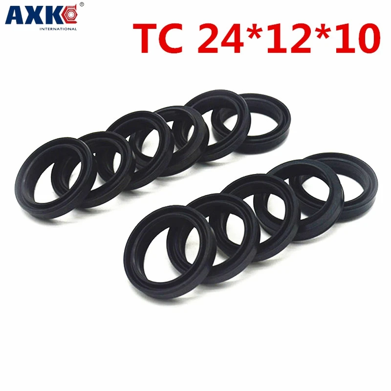 10pcs/NBR Shaft Oil grease Seal TC 24*42*10 Rubber Covered Double Lip With Garter Springin