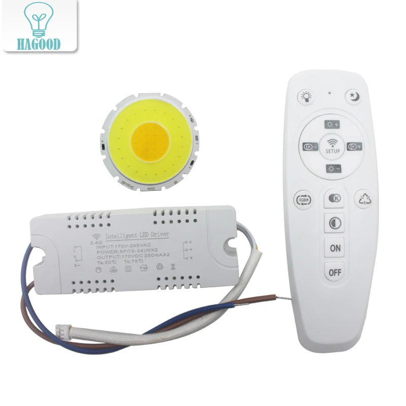 

LED Tri-color COB bulb 10W Smart home 2.4G driver lighting Power Supply Adapter with Remote Control Cold / Warm Natural White