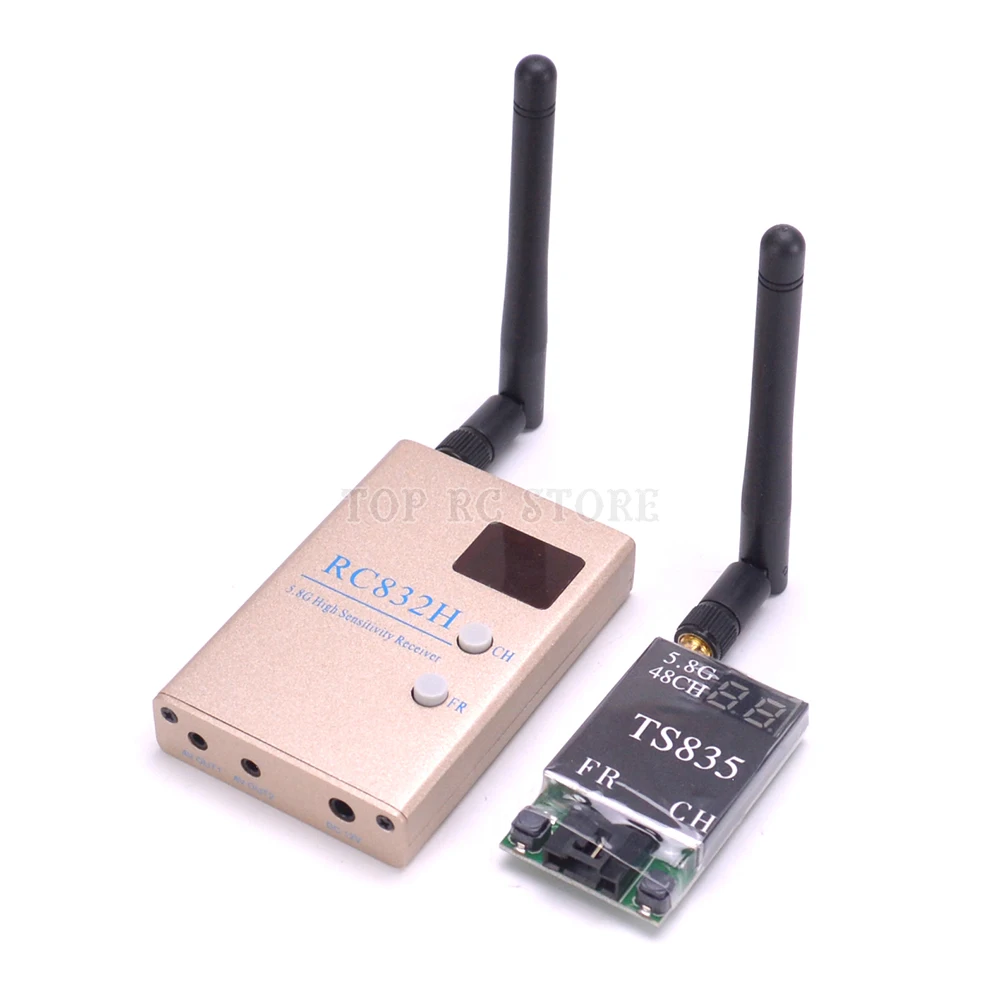

FPV 5.8Ghz 600mW 48CH Wireless AV A/V transmitter receiver TS832 / TS835 & RC832 RC 832 Tx & Rx Set for Drones RC FPV Quadcopter