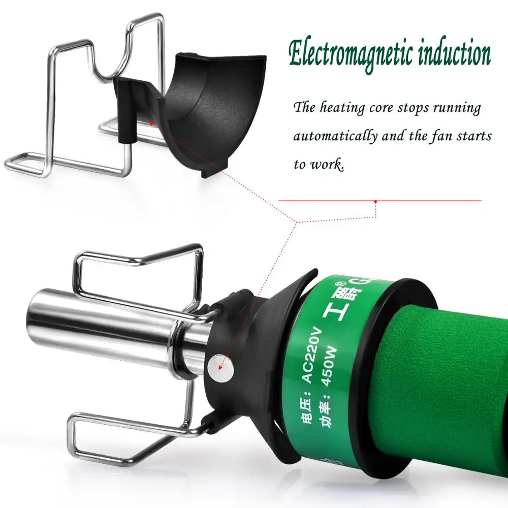  GJ-8019 Hot Air Gun LCD Digital Display Portable Brushless Constant Temperature 450W Quick Temperat