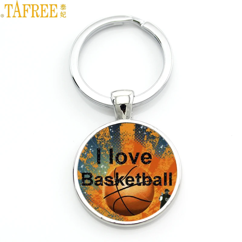 

TAFREE Brand Keep Calm and Love Basketball key chain ring holder women men basketball sports jewelry keychain keyring gift