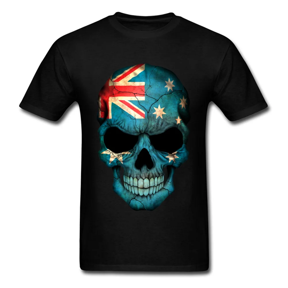 2018 Cool Australian Flag Skull Print T Shirts Custom Mans ...