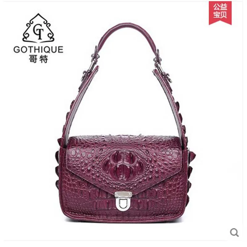 

2019 gete new hot freeshipping alligator skin women handbag crocodile leather women bag one-shoulder female bag