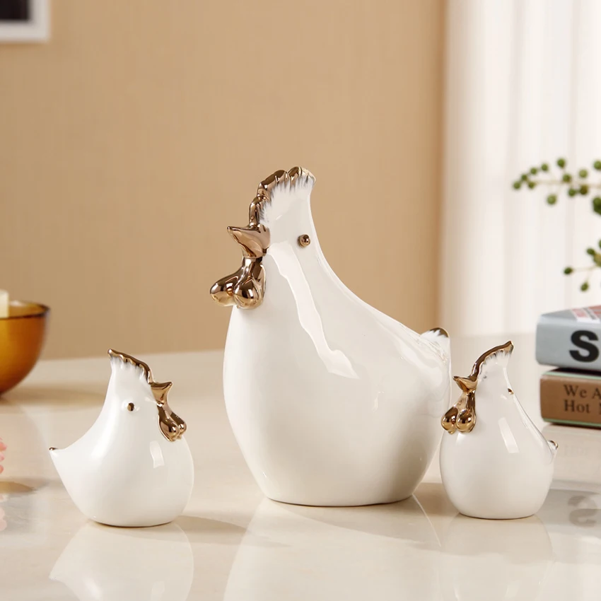 Креативные куриные фигурки украшения для дома современные фарфоровые петухи