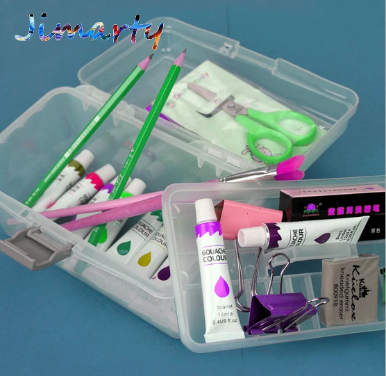 

1PC New Clear Rectangle Nail Art Makeup Brush Pen Container Tool Case Plastic Nail Tool Decorations Empty Storage Box ACT014