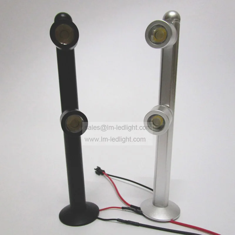 

2W Led Jewelry Display Lighting 110-240V 17.5CM 20CM 25CM Cabinet Spot Light warm/neture/cold white nickel aluminium alloy 2pcs