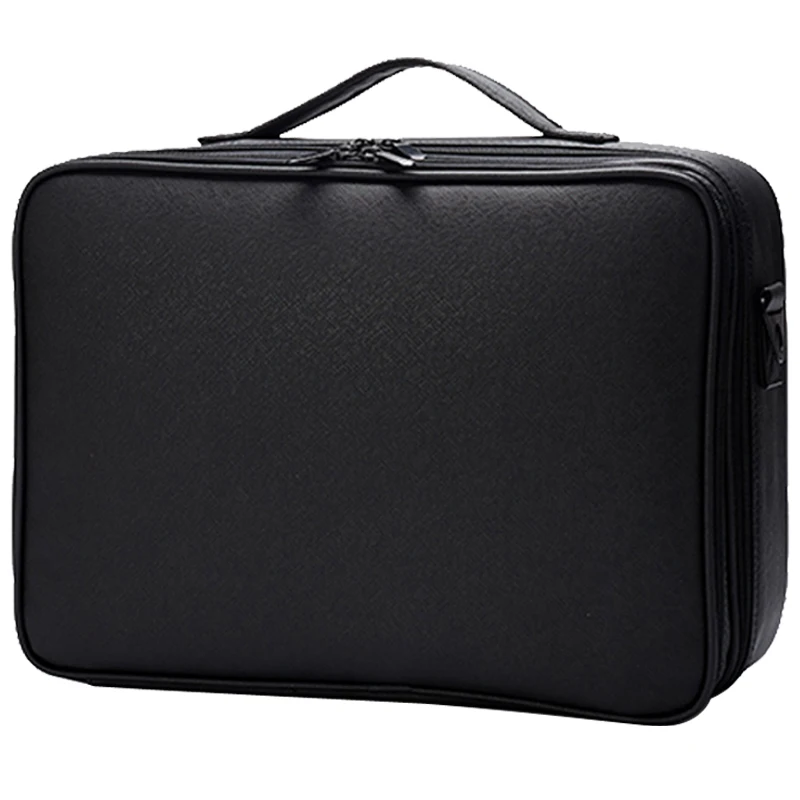 

Pu Leather Clapboard Cosmetic Bag Professional Make Up Case Large Capacity Storage Bags Travel Insert Toiletry Makeup bag