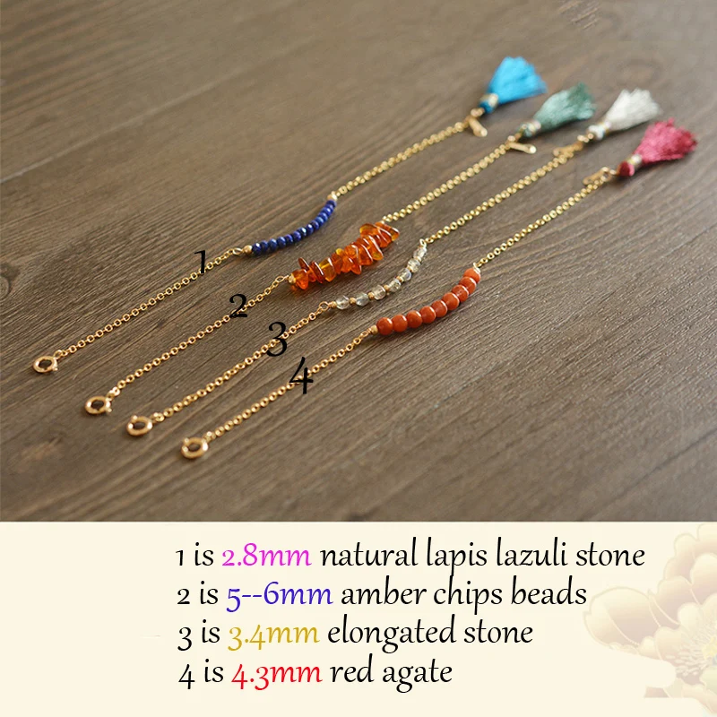 amber chips  tassel bracelet (5)